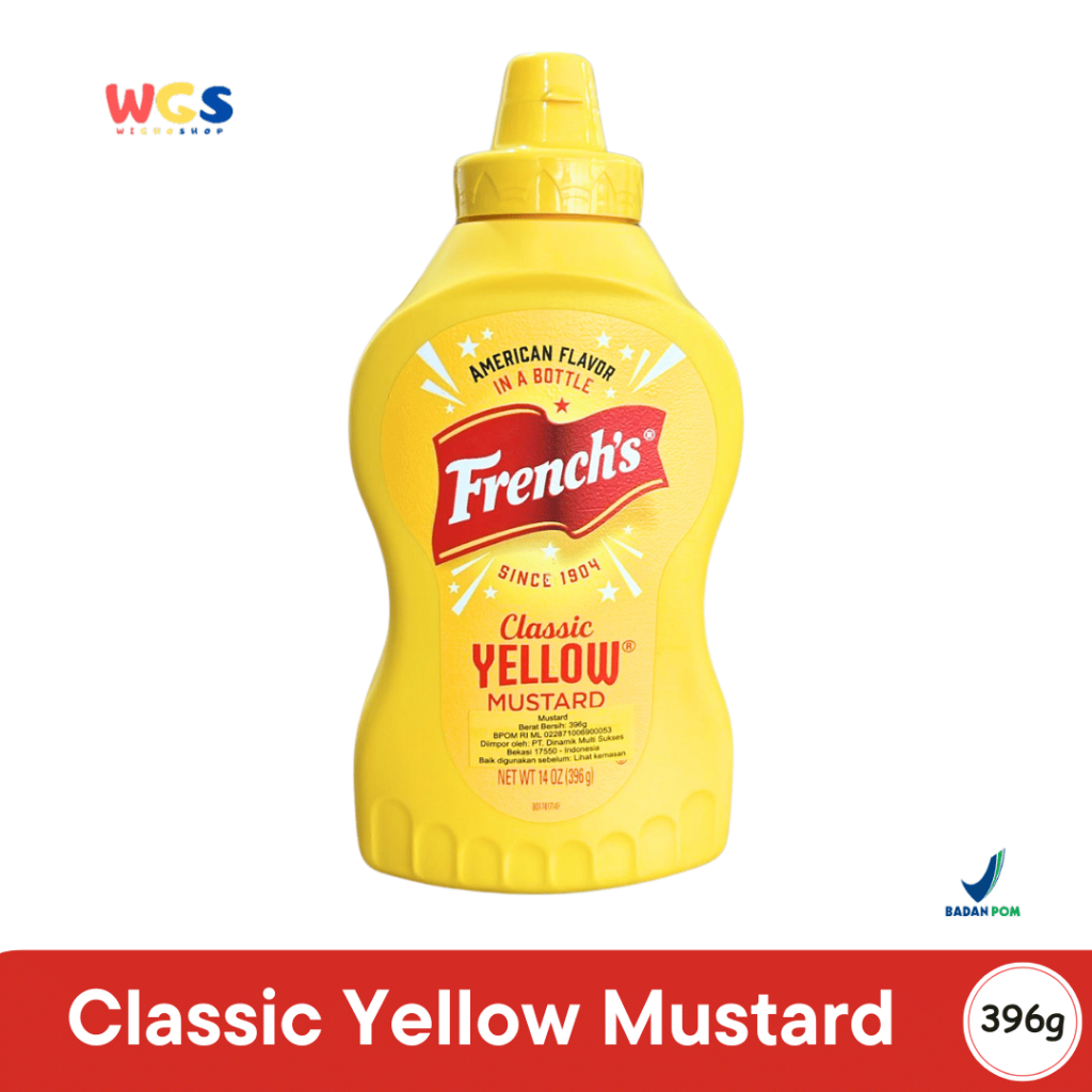 

French's Classic Yellow Mustard 396g – Saus Mustard Kuning Klasik Tanpa Perisa Buatan