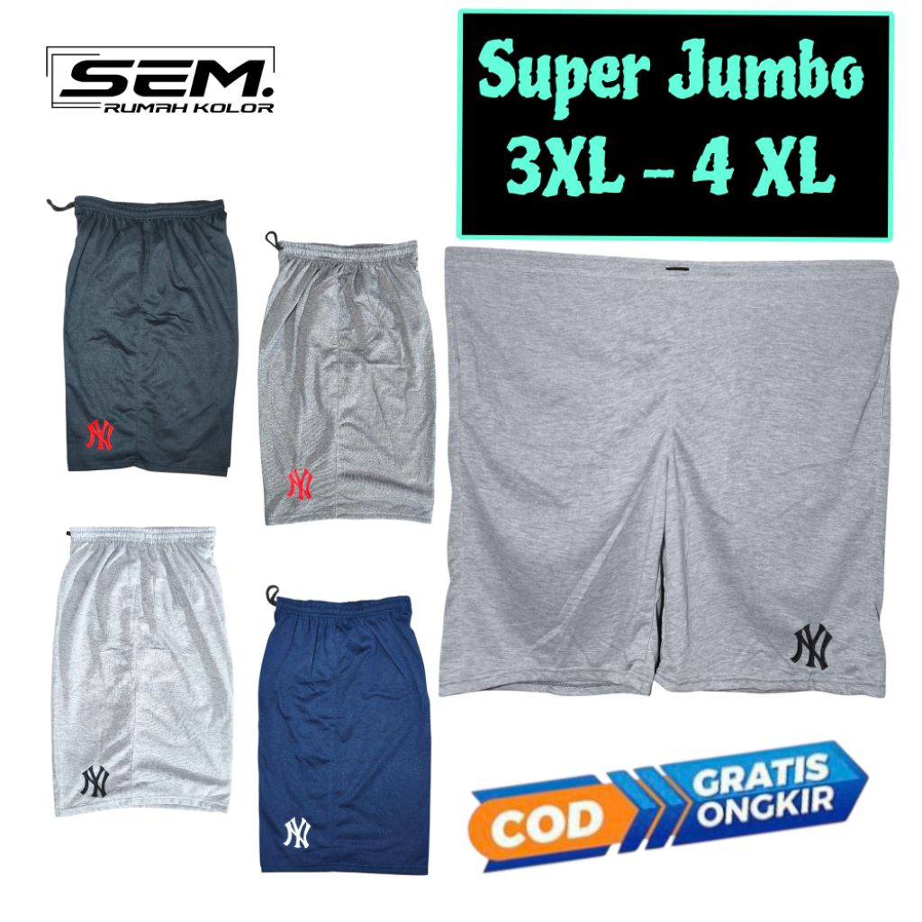Celana Pendek Super Jumbo 4XL Pria Wanita || Celana Pendek Jumbo BB 100 kg 110 kg 120 kg || Celana K