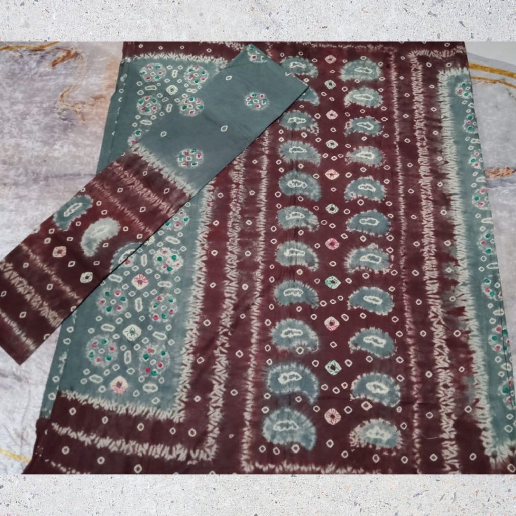 Kain Selendang Jumputan Palembang Set Setelan Kain Kamen Wanita Batik Jemputan Thai Silk Katun Premi