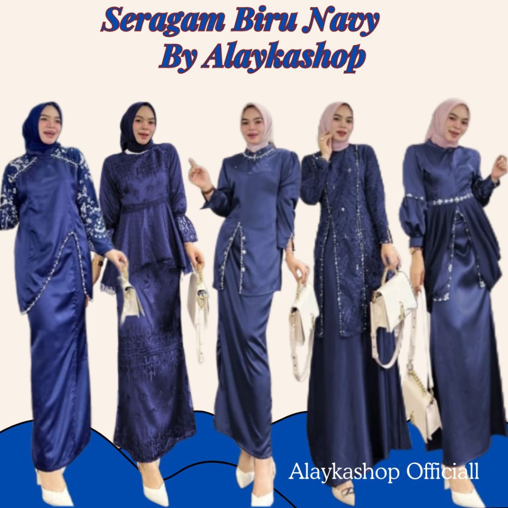 SERAGAM GAMIS WARNA NAVY / SERAGAM BRIDESMAIDS/ GAMIS WANITA TERBARU / GAMIS PESTA MUSLIMAH