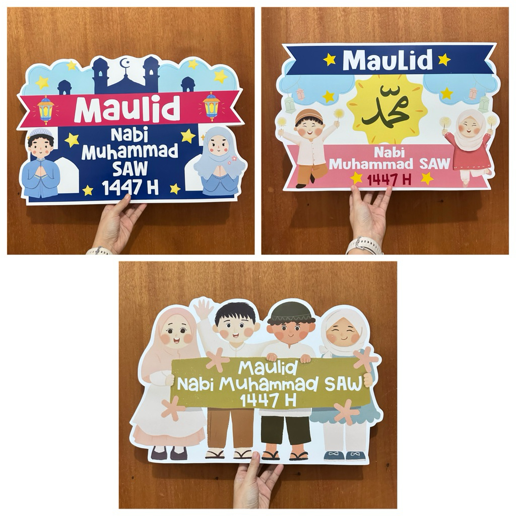 BOARD STEROFOAM TEMA HIASAN MAULID NABI MUHAMMAD PROPS MAULID DEKORASI  BACKDROP