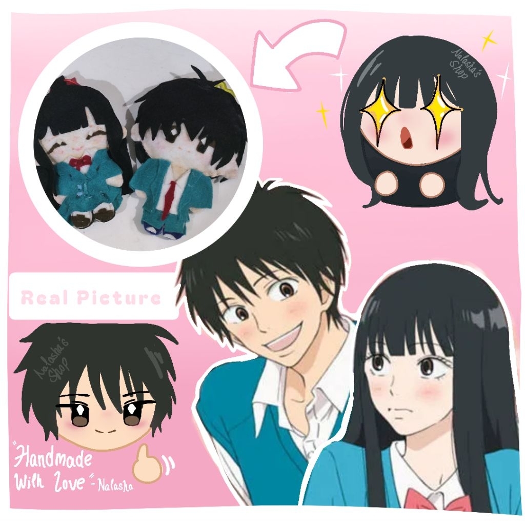 Kimi Ni Todoke Sawako & Kazehaya Felt Keychain Doll Handmade cute couple plush