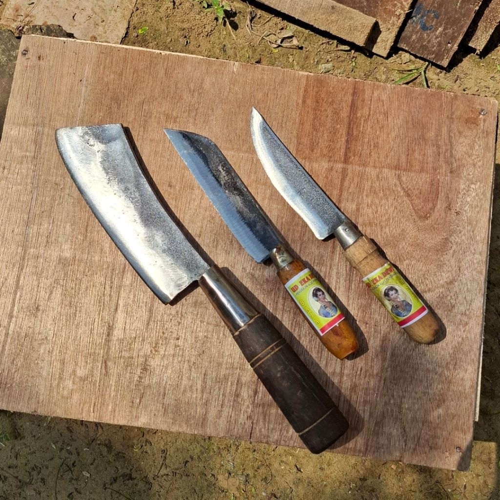 set pisau daging isi 3 pcs - pisau serbaguna - pisau daging kecil - pisau kupas bumbu