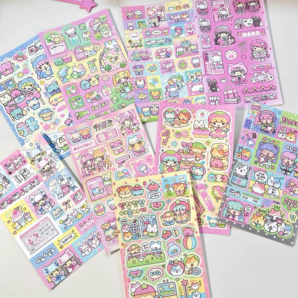 

sticker deco girl cute animal dekorasi journal readystock B2365