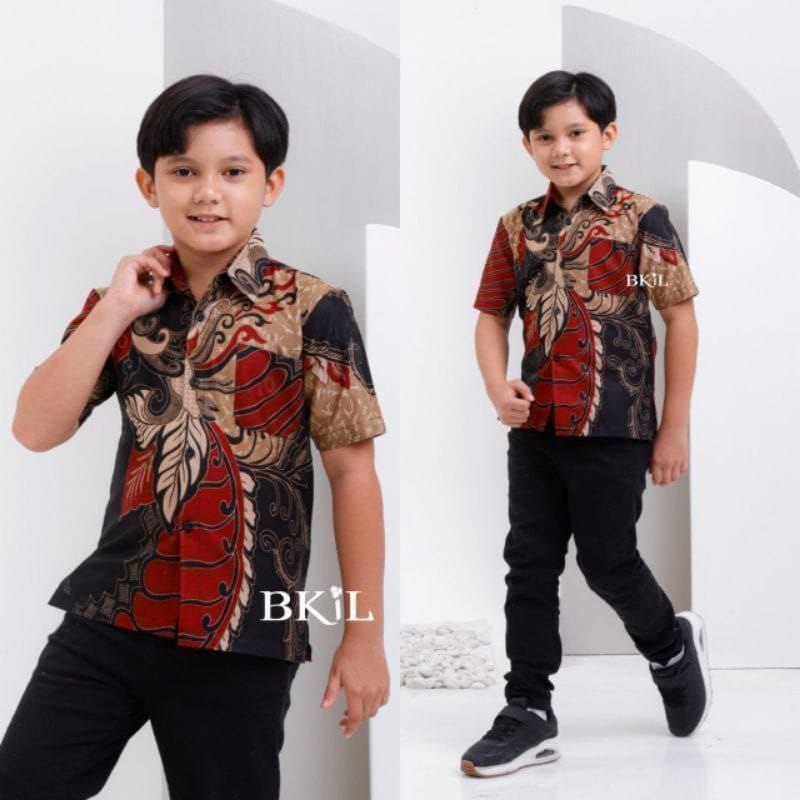 Kemeja Batik Premium Anak Laki Laki 2-12 tahun/Batik Anak Sage Batik Anak Sage green batik anak laki