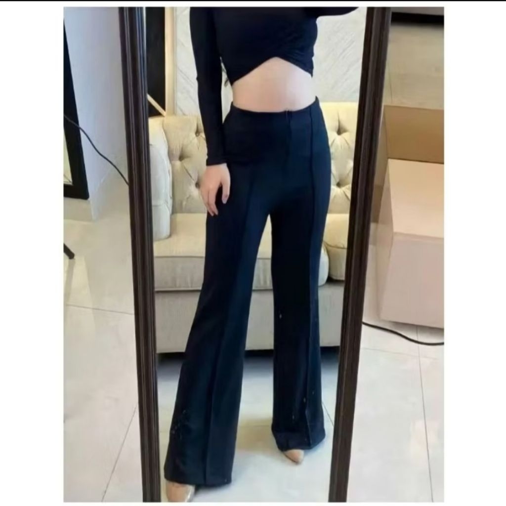 Celana Cutbray Wanita Scuba Jumbo Celana Cutbray Highwaist Wanita Scuba