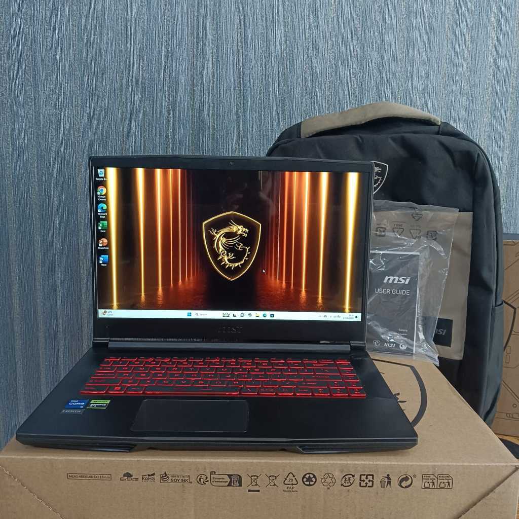 READYSTOCK Laptop MSI Thin GF63 12UCX, Intel Core i5-12450H, #VGA, 16/512GB, Black