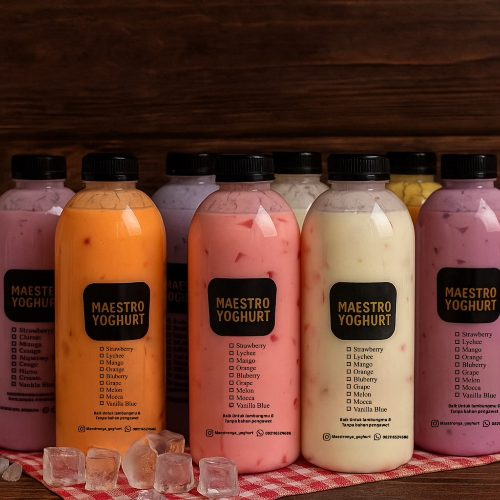 

YOGHURT + NATADECOCO 14 RASA | KEMASAN BOTOL 1 LITER | SUSU SAPI ASLI TANPA PENAMBAHAN AIR | GULA ASLI | TANPA PENGAWET| HOMEMADE BY MAESTRO