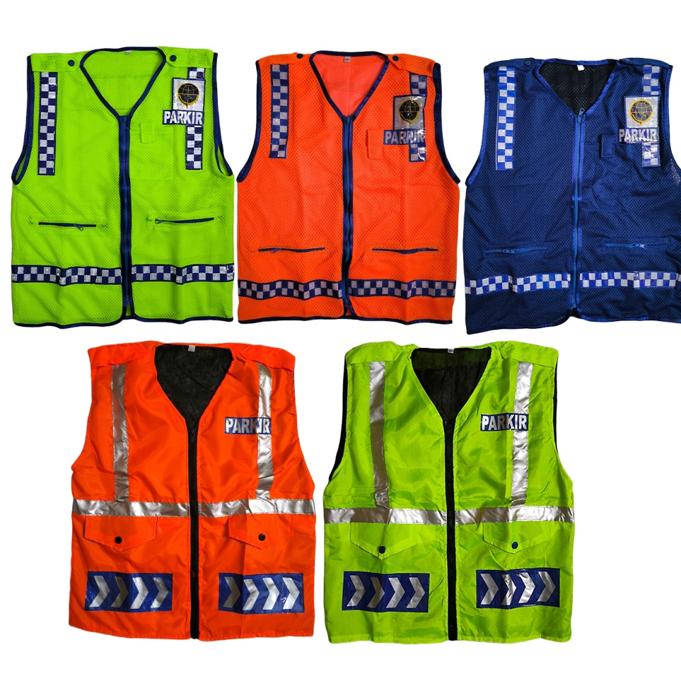 KODE V98O Baju Rompi Parkir Pria Keren Jaring Dan Parasut Murah Terbaru