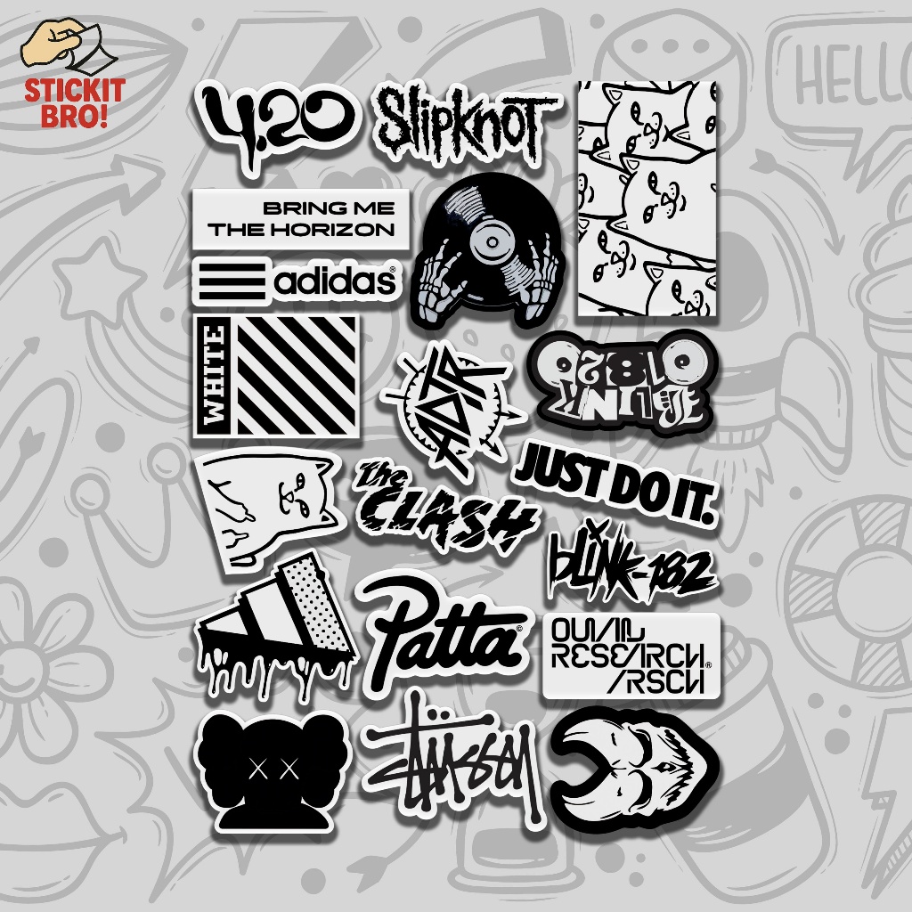 

Sticker Pack HYPE BEAST VOL 19 Aesthetic Vynil Anti Air Potongan KissCut Tumblr Helm Laptop BLACK & WHITE