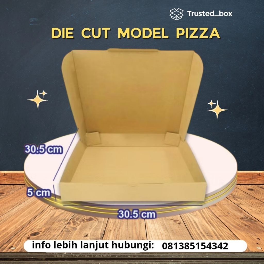 

kardus dus packing model pizza die cut UK 35,5x35,5x5 cm