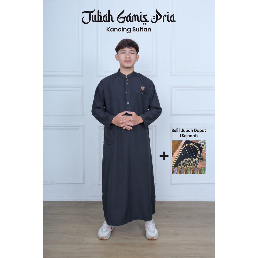 ORIGINAL BELI 1 JUBAH DAPAT 1 SEJADAH  JUBAH GAMIS PRIA DUBAI LAKI LAKI DEWASA REMAJA POLOS LENGAN