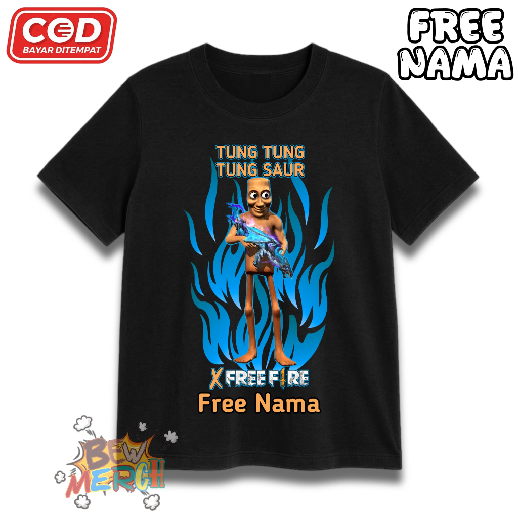 Kaos Anak TUNG TUNG TUNG SAUR X FREE FIRE AK DRACO O - T shit anak TUNG TUNG TUNG SAUR X FREE FIRE A