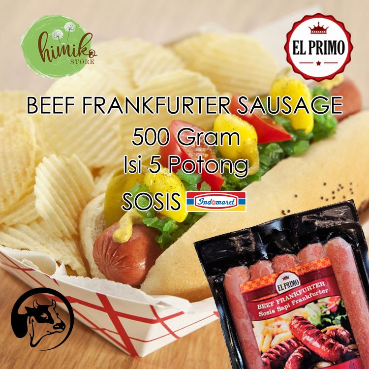 

El Primo Premium Sausage All Varian Rasa Beef Chicken Cheese Franfurter Sosis Indomaret 500 Gram
