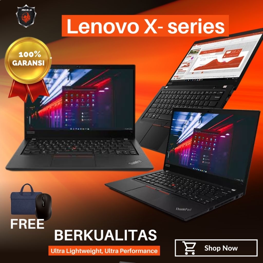 Laptop Lenovo X-serie Core i5 Gen 8 Ram 16GB SSD 256GB OS windows 10/11 - siap pakai