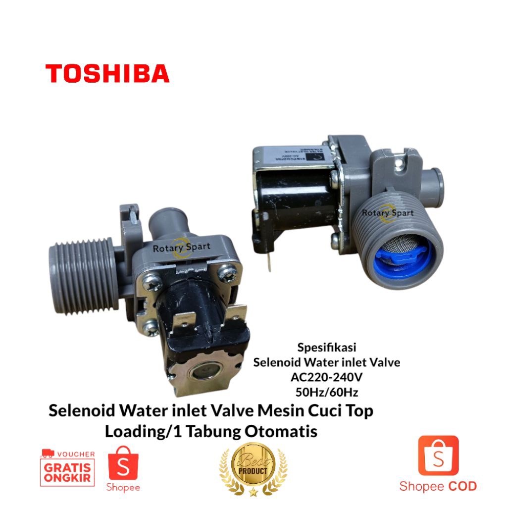 Selenoid Water inlet Valve Mesin Cuci Toshiba Mesin Cuci Top Loading/1 Tabung Otomatis