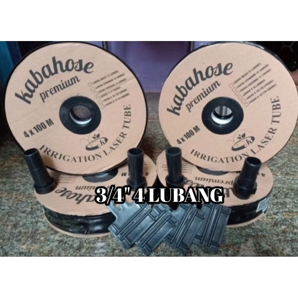 Selang Irigasi / Selang KABAHOSE PREMIUM / Drip / Plastik Lubang Kabahose 3/4 inch 4cm x 100 Meter M
