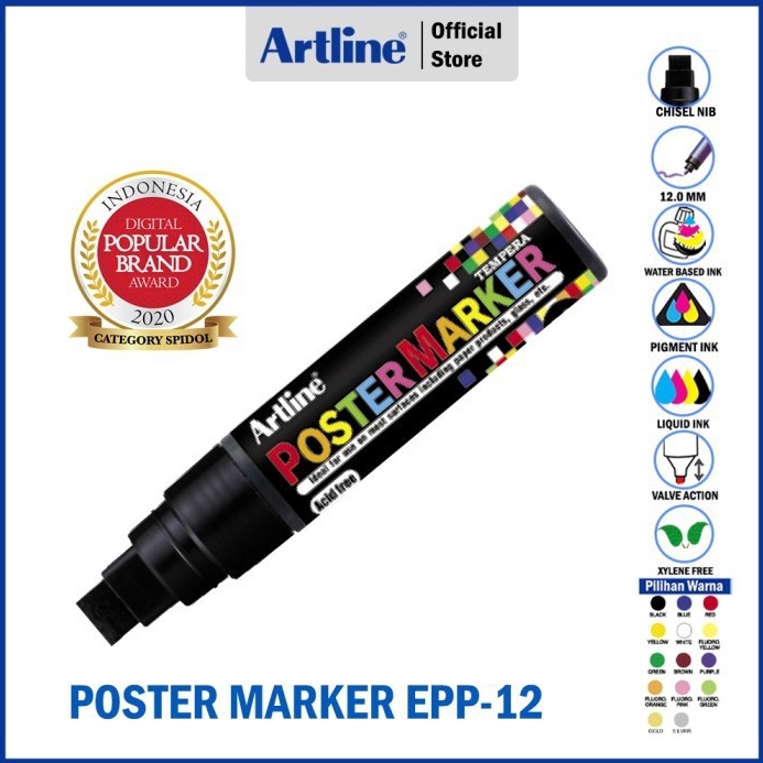 

KODE F17H SPIDOL ARTLINE POSTER MARKER 12MM EPP12