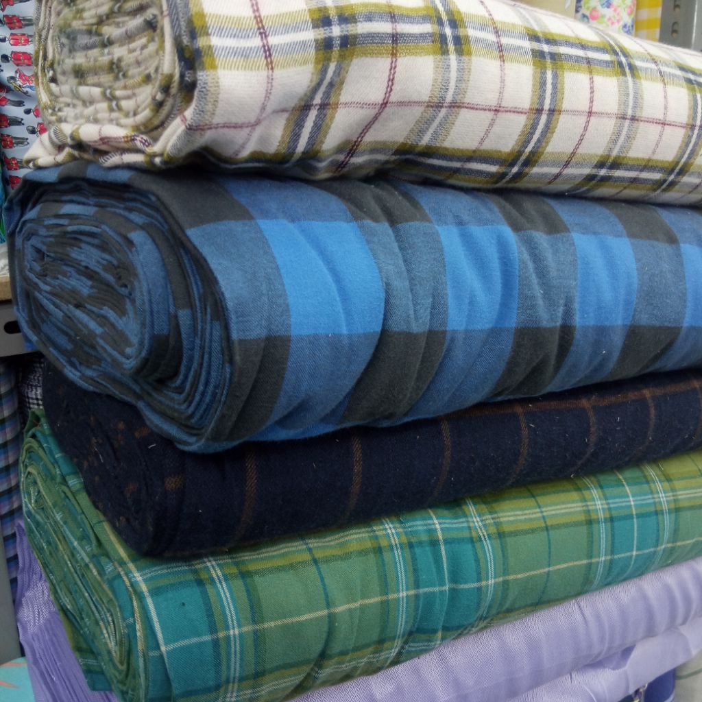 KAIN KATUN FLANEL KOTAK IMPORT PREMIUM