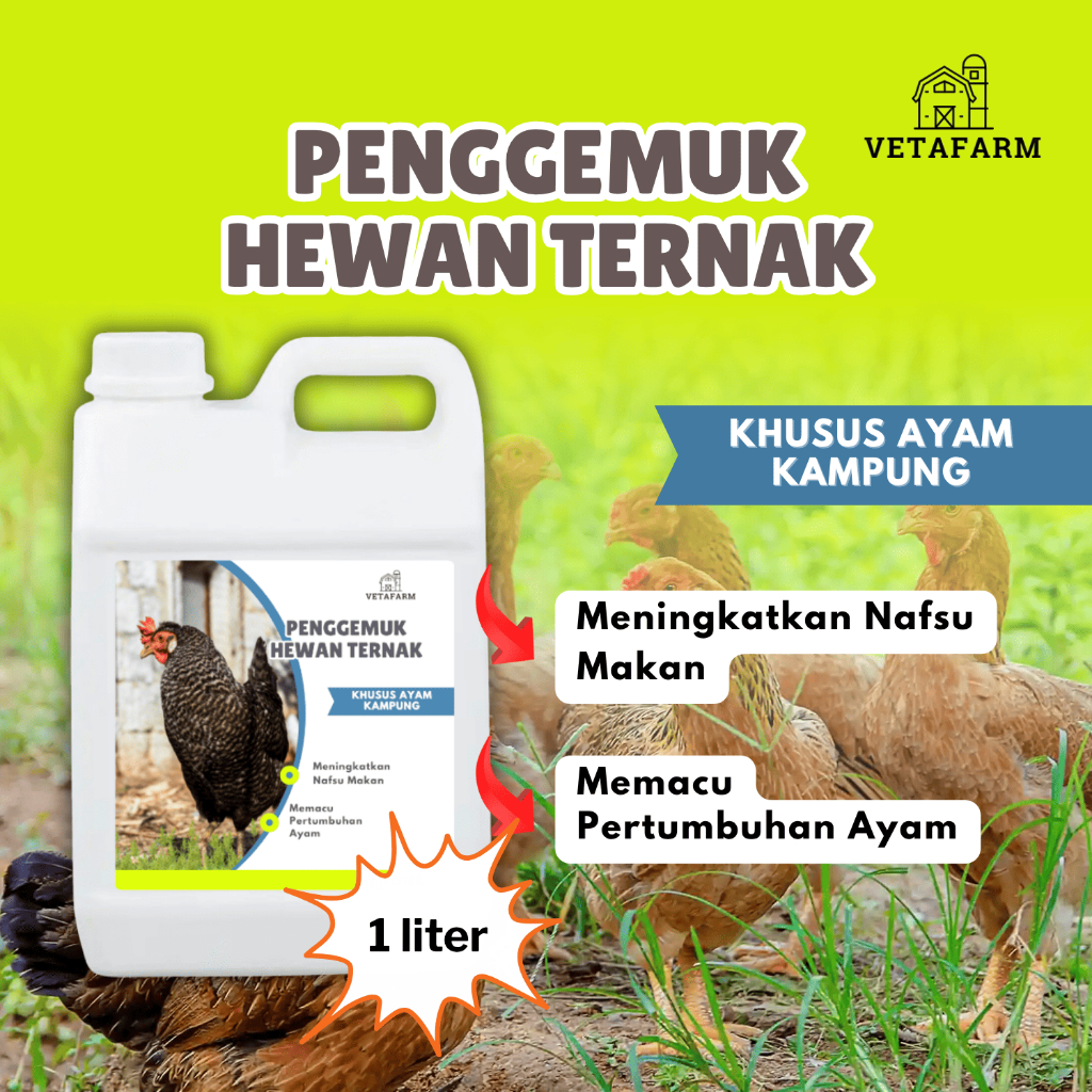 VETAFARM Vitamin Ayam Kampung Untuk Meningkatkan Produksi Telur 1 Liter