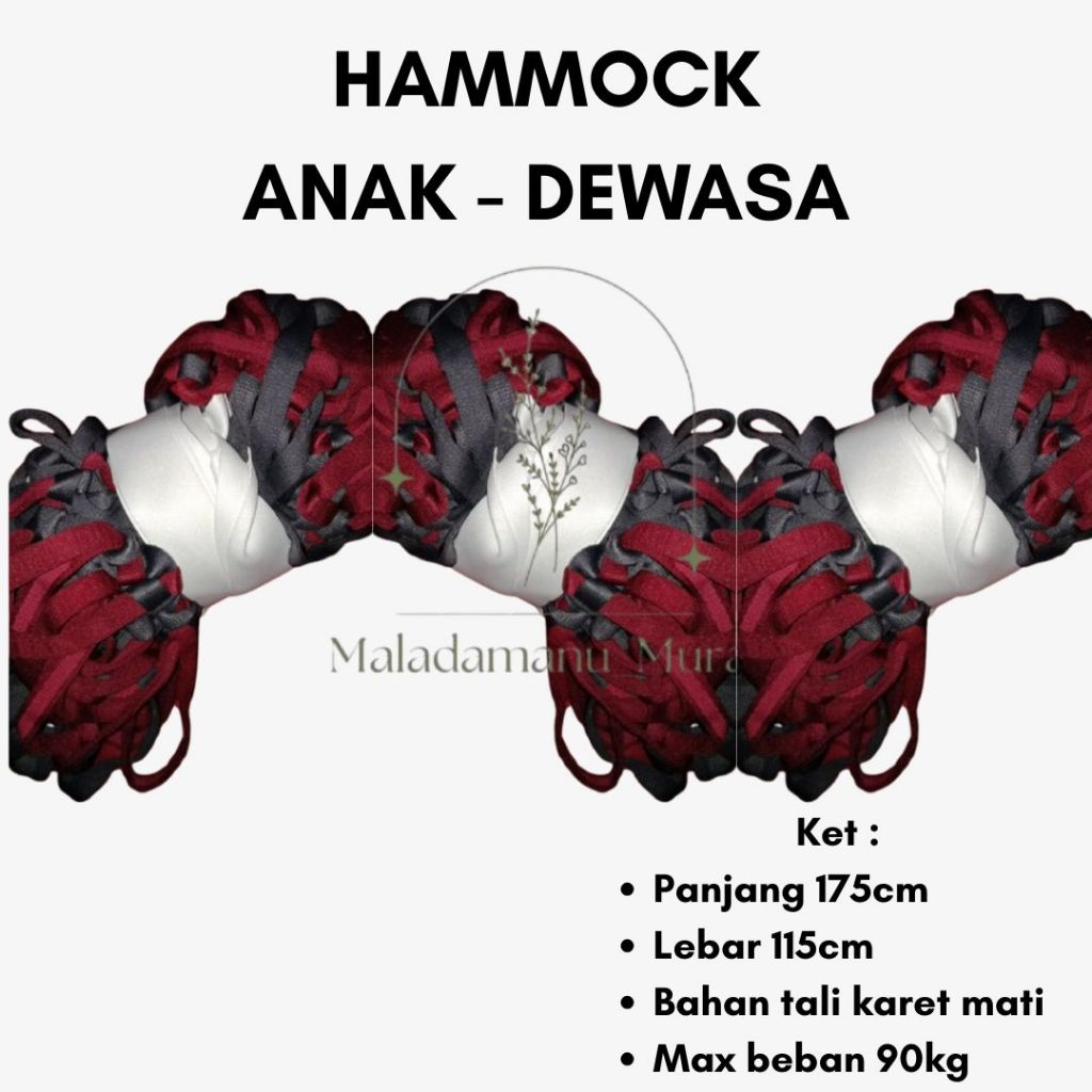 Hammock Dewasa Pohon Tali Besar Ayunan Gantung Kain Tebal