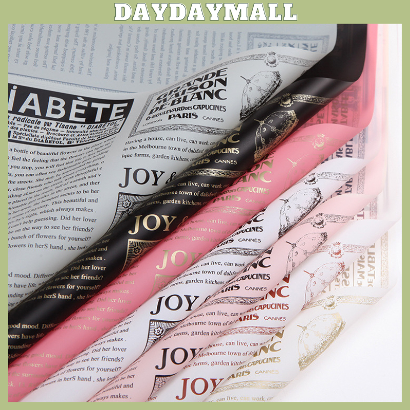 

20 LEMBAR Kertas Buket Bunga Cellophane Newspaper Flower Wrapping Paper Waterproof Motif Koran 6131
