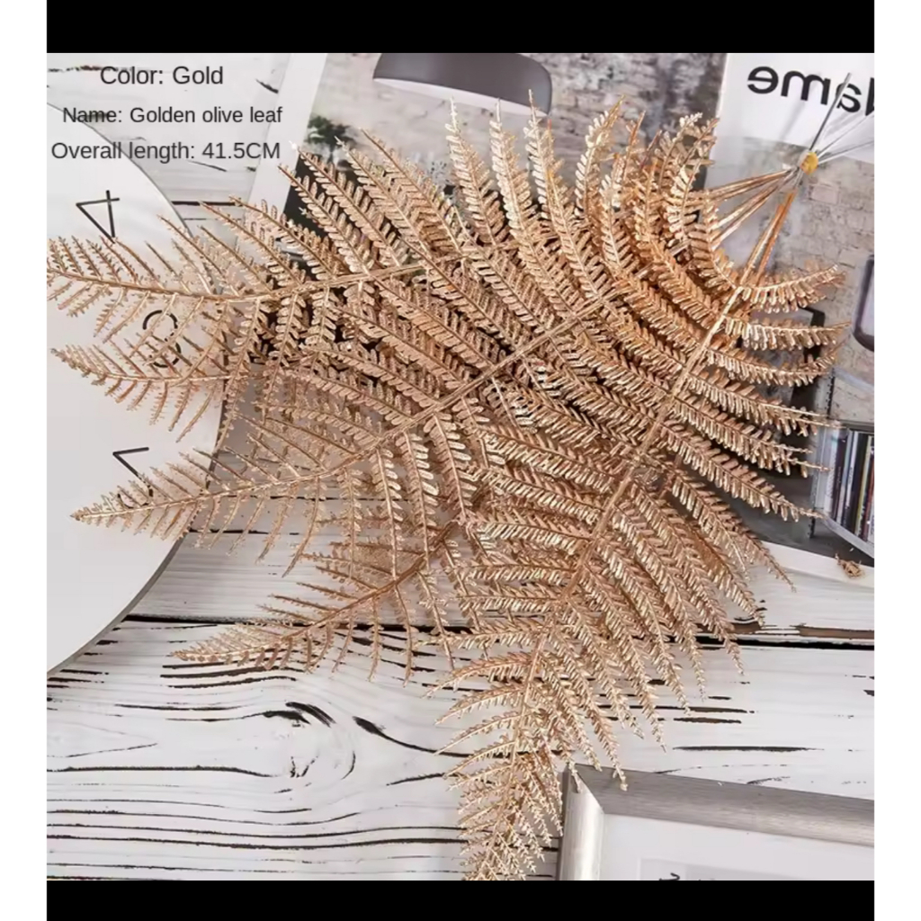 Olive leaf artificial flower bunga dekorasi gold aksesoris fake flower