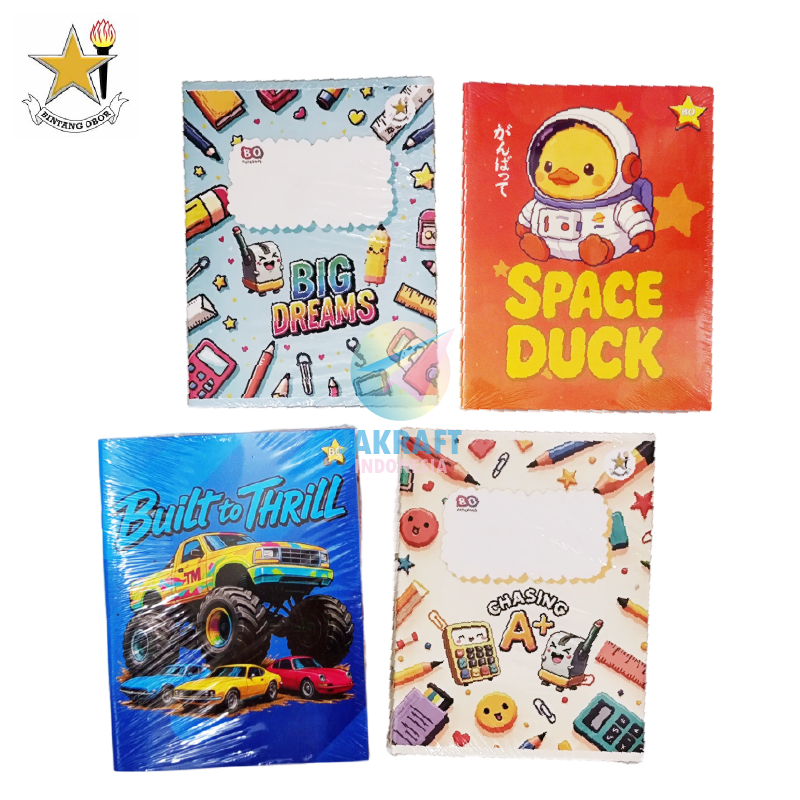 

(10 Pcs) GROSIR Buku Tulis + Label Nama BINTANG OBOR isi 38 Lembar Kwarto Kuarto Quarto A5 Biasa Cover Unisex Seperti Skola by Sinar Dunia SiDU | PACK