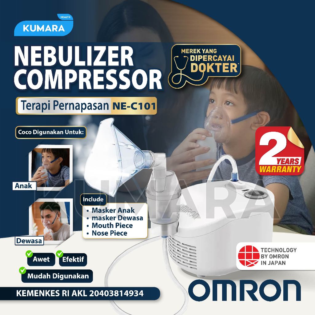 OMRON Compressor Nebulizer NE-C101 | Terapi Uap VVT Technology | BOX