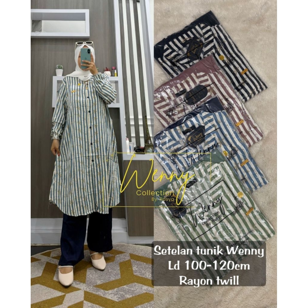 SETELAN LONG TUNIK LD 120CM JUMBO FULL KANCING  // ONE SET TUNIK