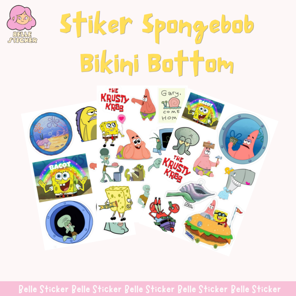 

Stiker Spongebob Waterproof Sticker Pack Lucu Aesthetic Hiasan Laptop Tumbler Case Hp Stiker Laptop