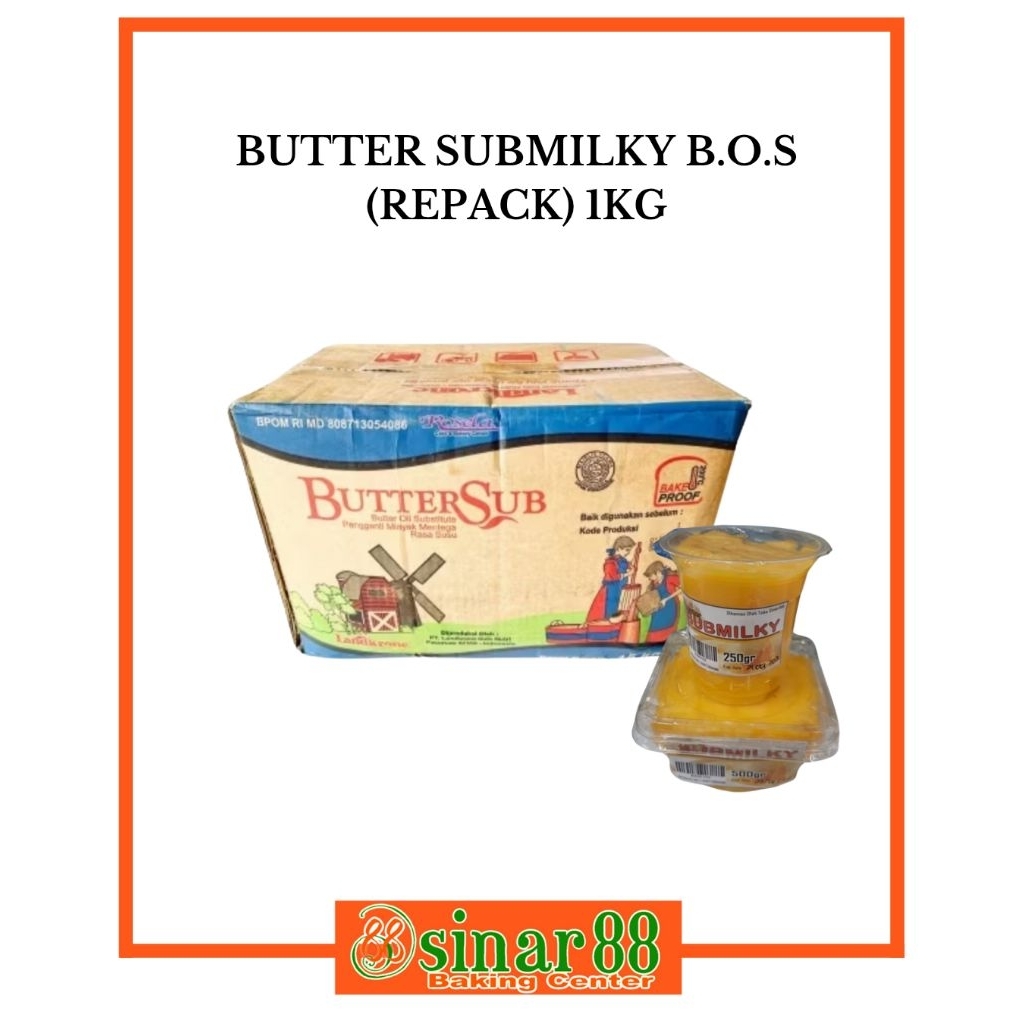 

Butter Sub Milky B.O.S (Butter Oil Substitute) 1kg Kemasan Bening