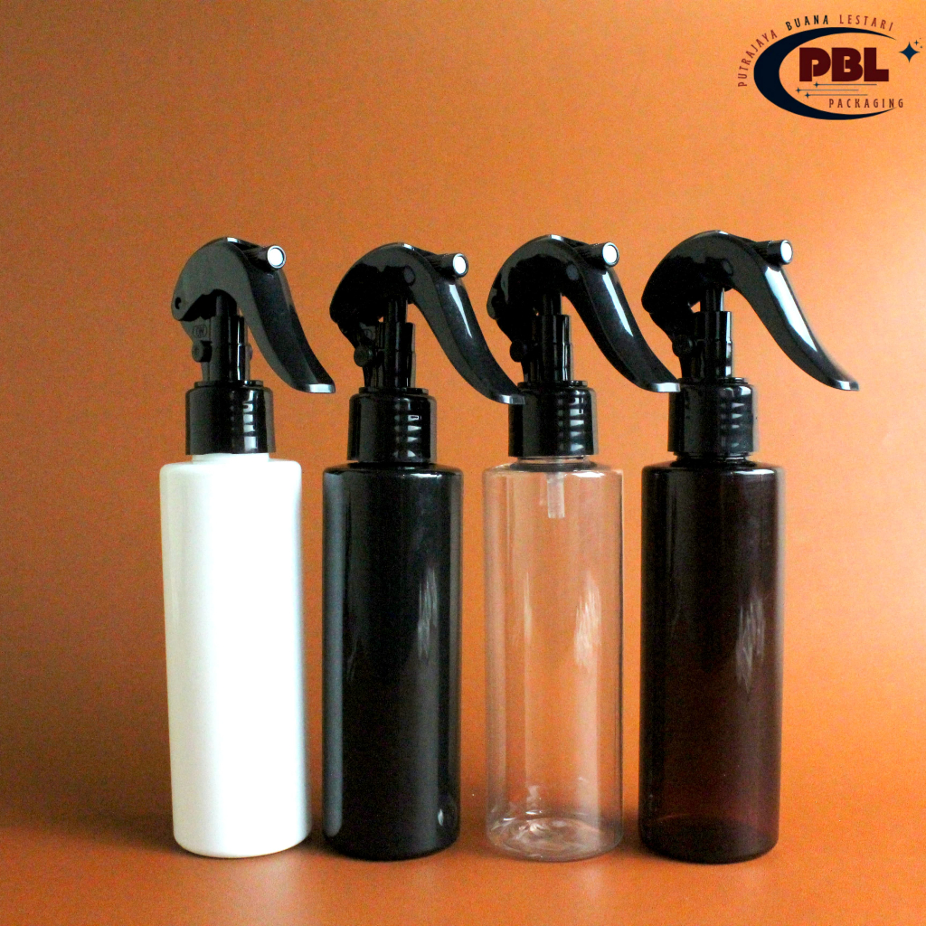 Botol Spray Triger 150ml RF / Botol Plastik Pet RF 150ml - Tutup Triger AR Hitam / Botol Spray Trige