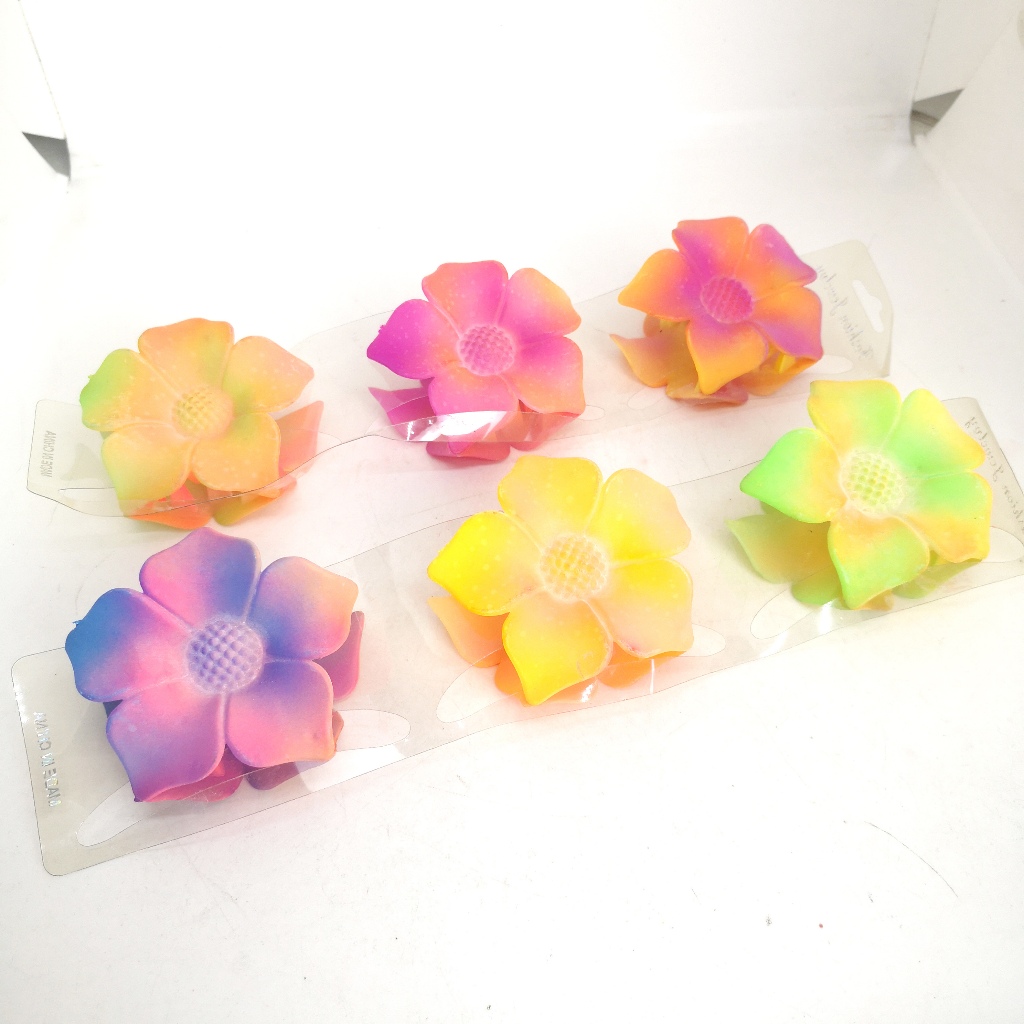 Harga/12pcs, Jedai BESAR Bunga Kamboja SISA GROSIR Jepitan Rambut Melati Clover Grosir Murah