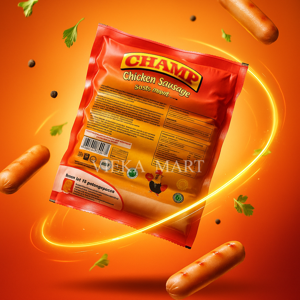 

Champ Sosis Ayam 375gr isi 15 pcs