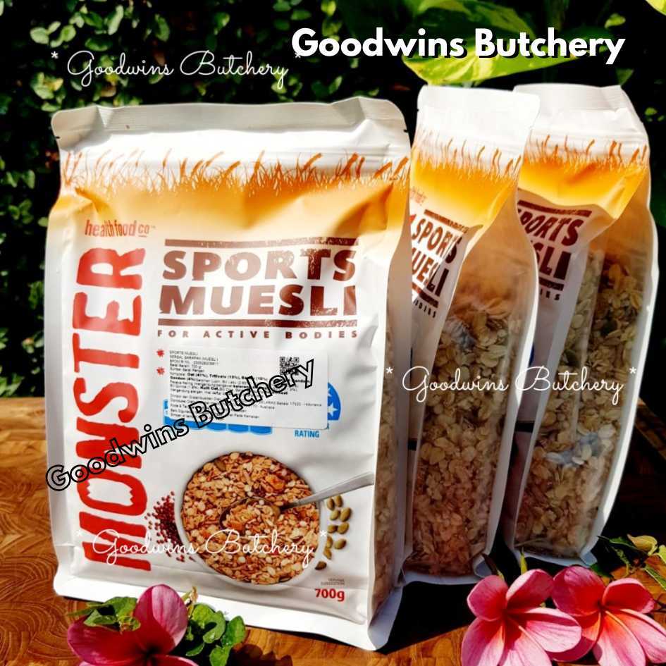 

Muesli SPORTS with with chia & quinoa ORIGINAL Monster Health Food Co. Australia cereal granola oatmeal HALAL 700g