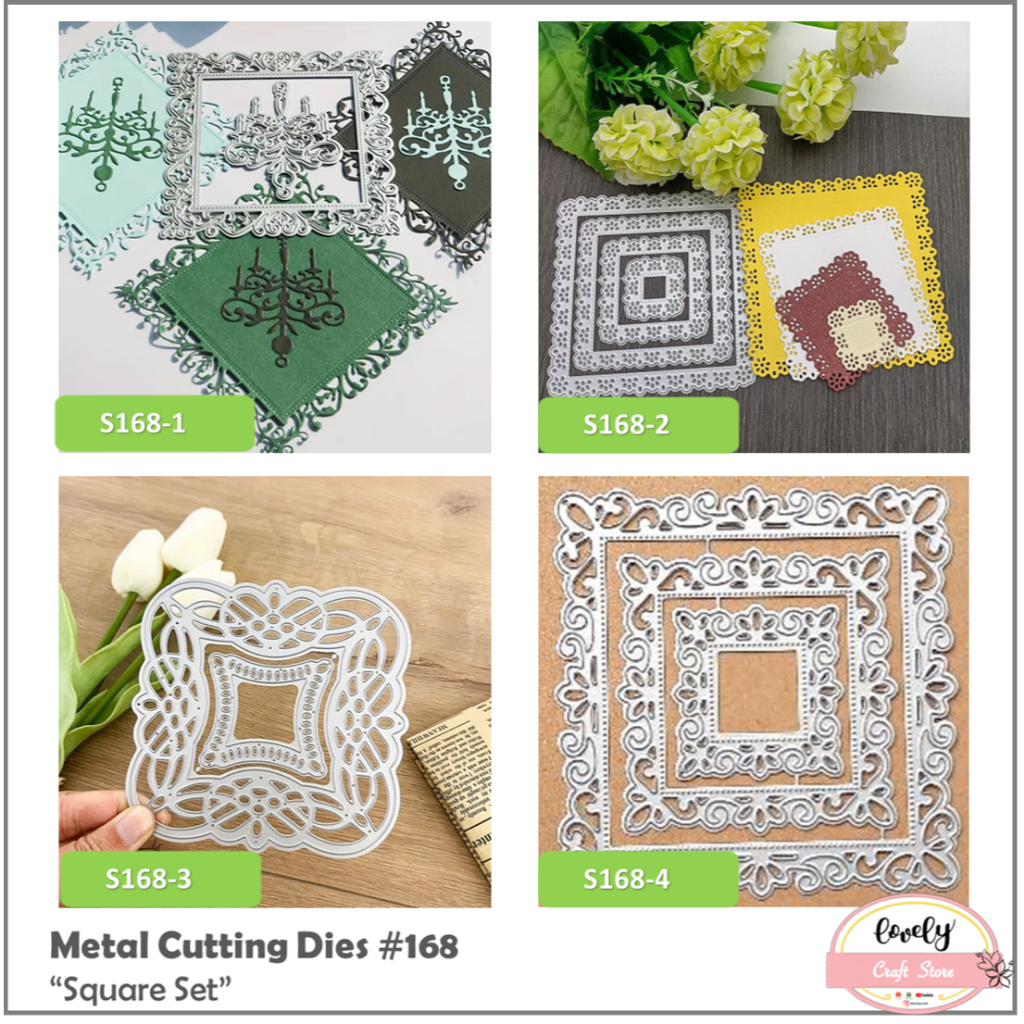 

LovelyCraftStore | Metal cutting dies square set cetakan stencil metal for cards etc#168