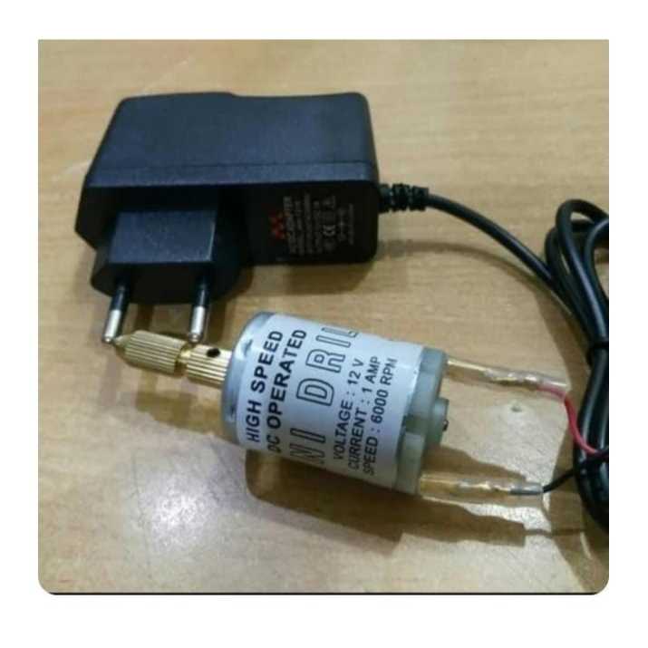 RG6385 adaptor plus motor mini drill lengkap 12v dinamo pcb drill dc by PCM LTC GLODOK
