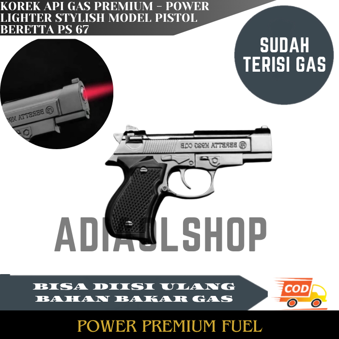 Korek Api Bara Gas Ps Beretta M92G Cob Ps 67