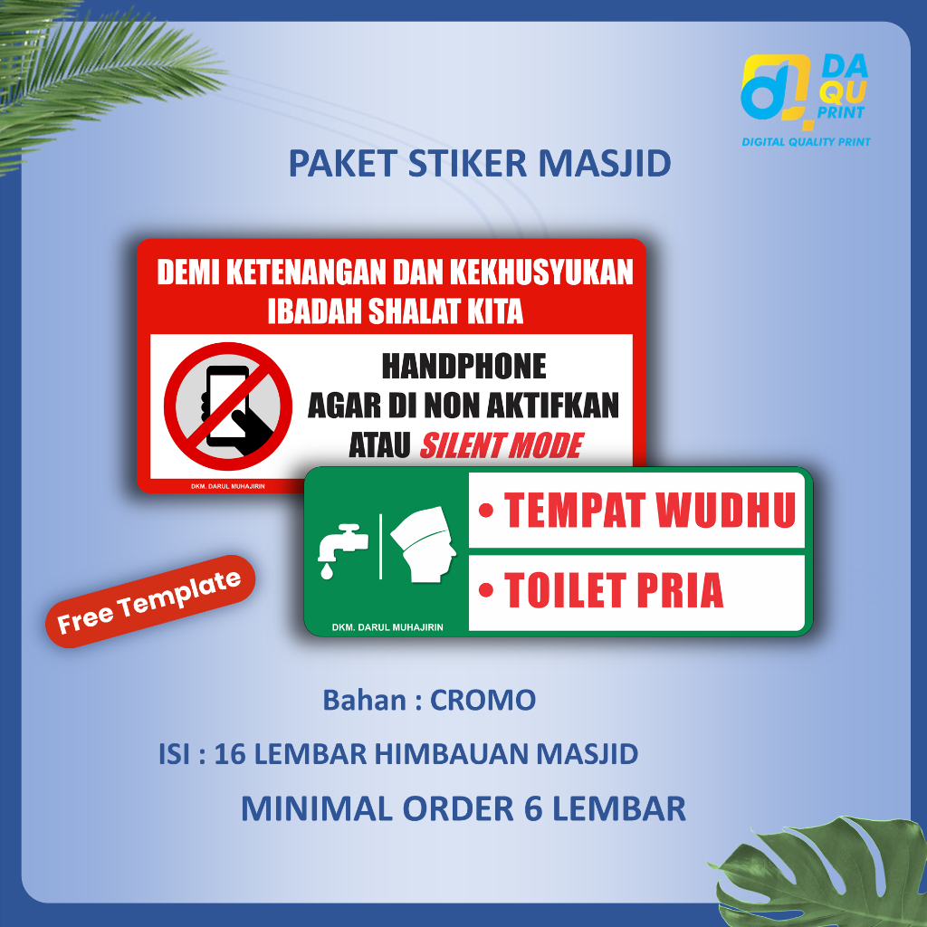

Paket Stiker Peraturan Himbauan Masjid