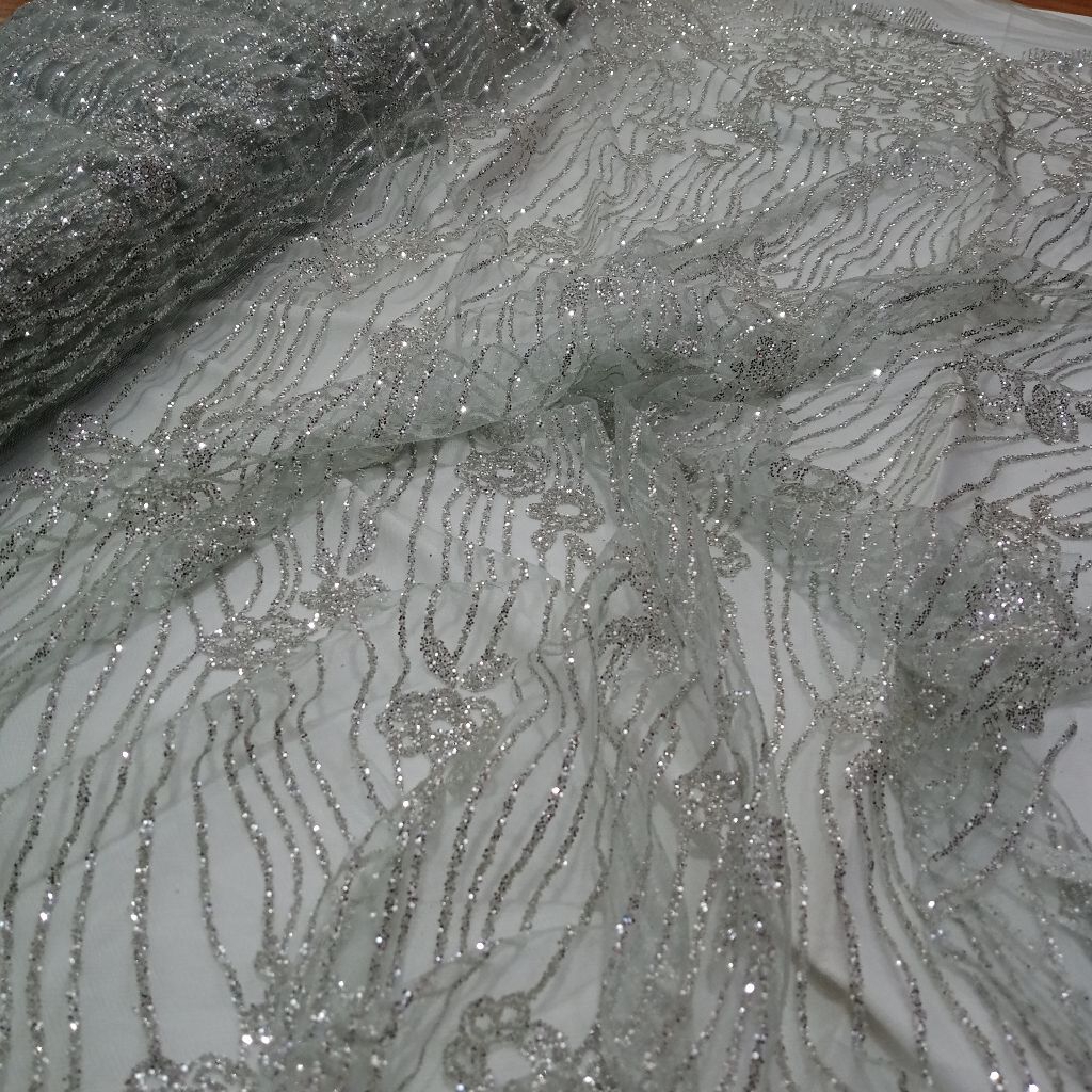kain tille Payet - kain Tulle lame - kain tille glitter - kain tille sequin - kain seribu payet