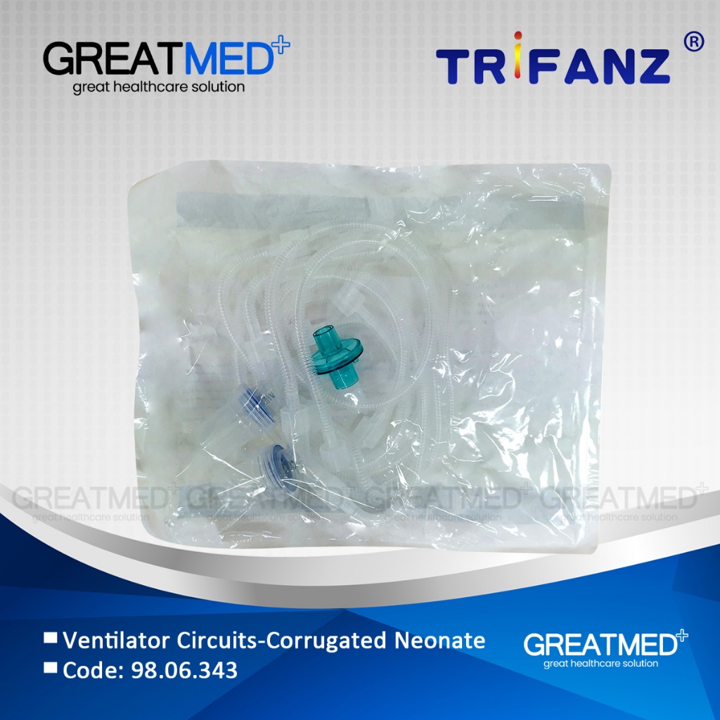 TRIFANZ - Breathing Circuit Ventilator TYPE CORRUGATED BAYI | NEONATE | 1.8m Ventilator Circuits-Cor