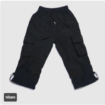 celana parasut cargo anak laki-laki perempuan Formal - hitam