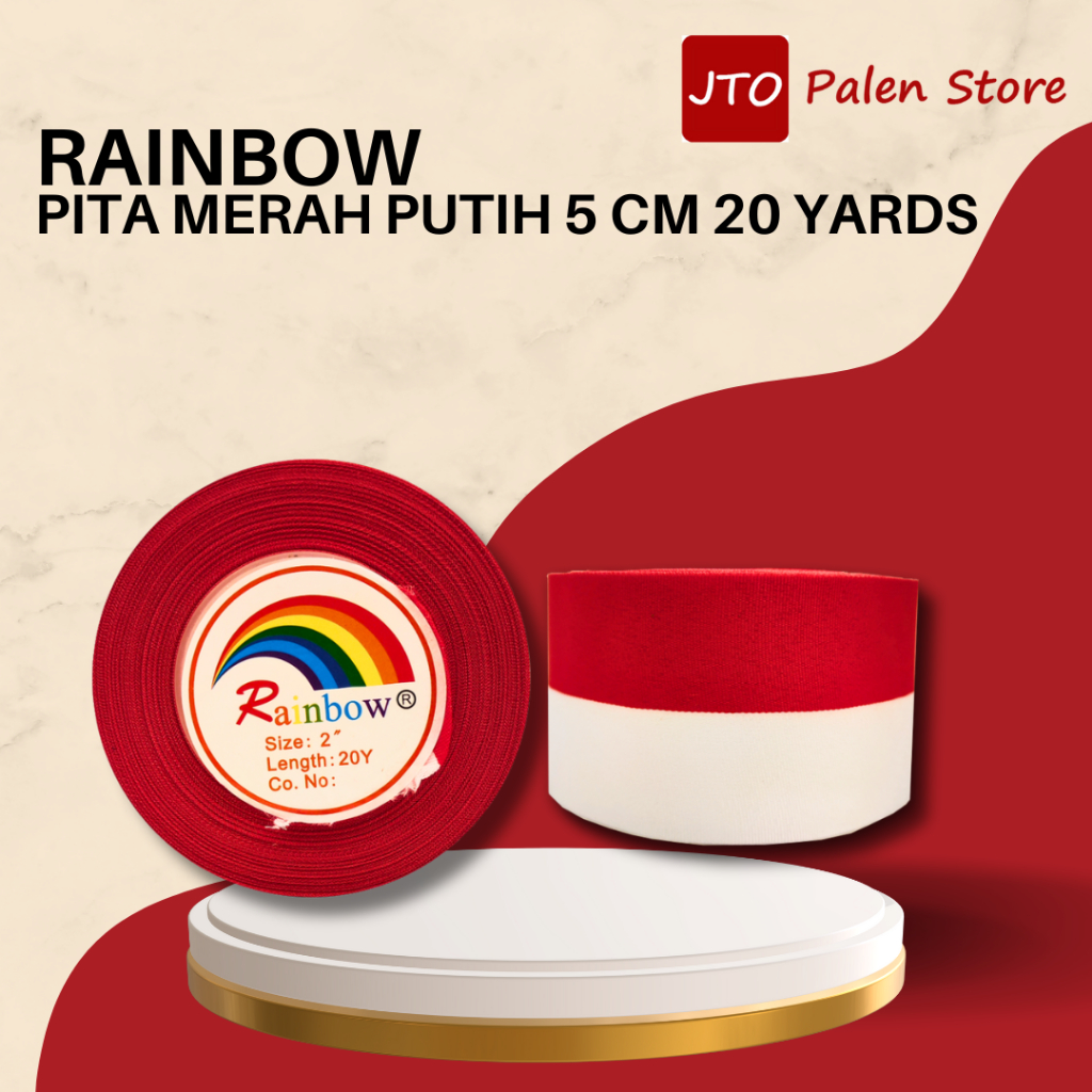 

RAINBOW Pita Merah Putih 2 inci 20 Yards