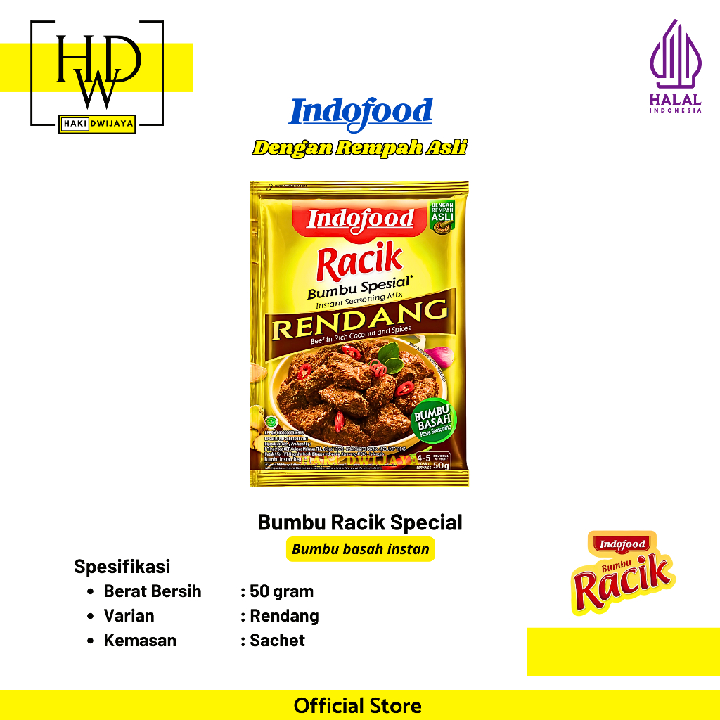 

[50gr] Indofood Racik Bumbu Spesial Rendang