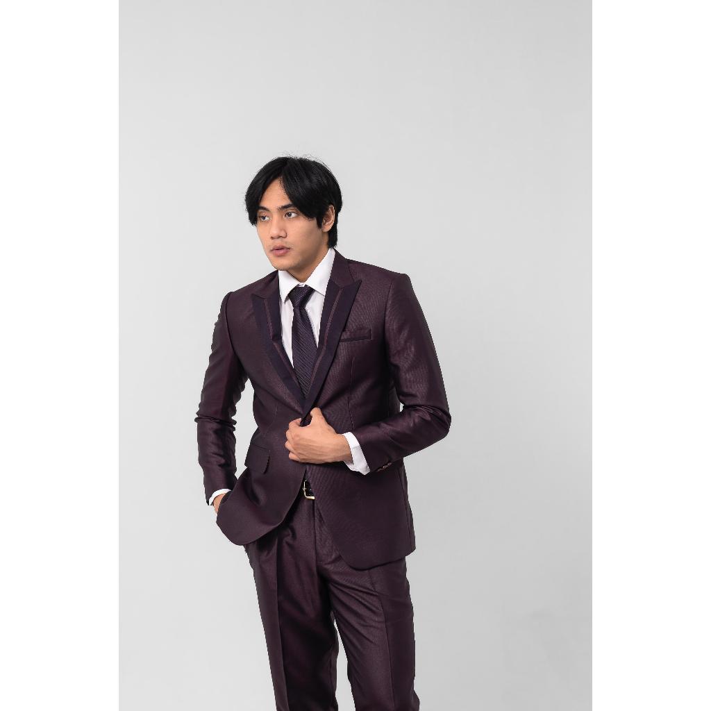 Atasan Jas Pengantin Pria Semi Wool Glossy Jas Wedding Jas Nikah (Only Jas) - YUNG