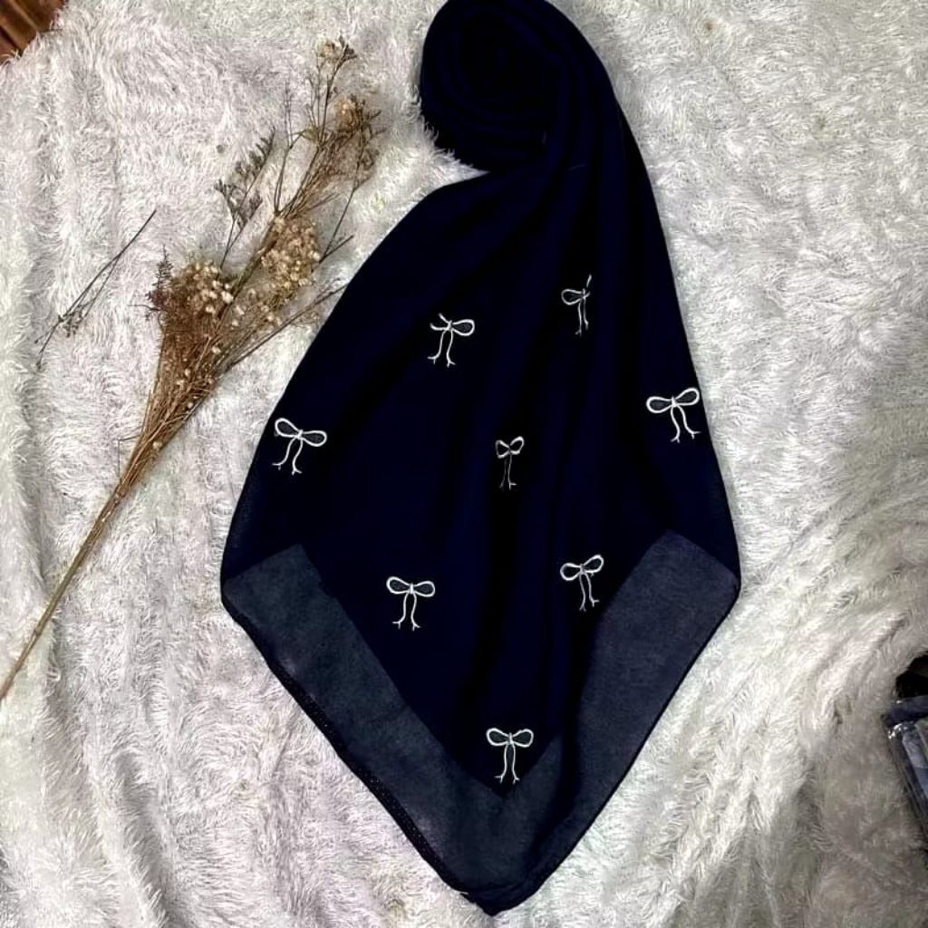 Segi4 Bordir Paris Jadul/Hijab Segi Empat Bordir Pita/Segi Empat Jadul Pita/Segi Empat Paris Pita