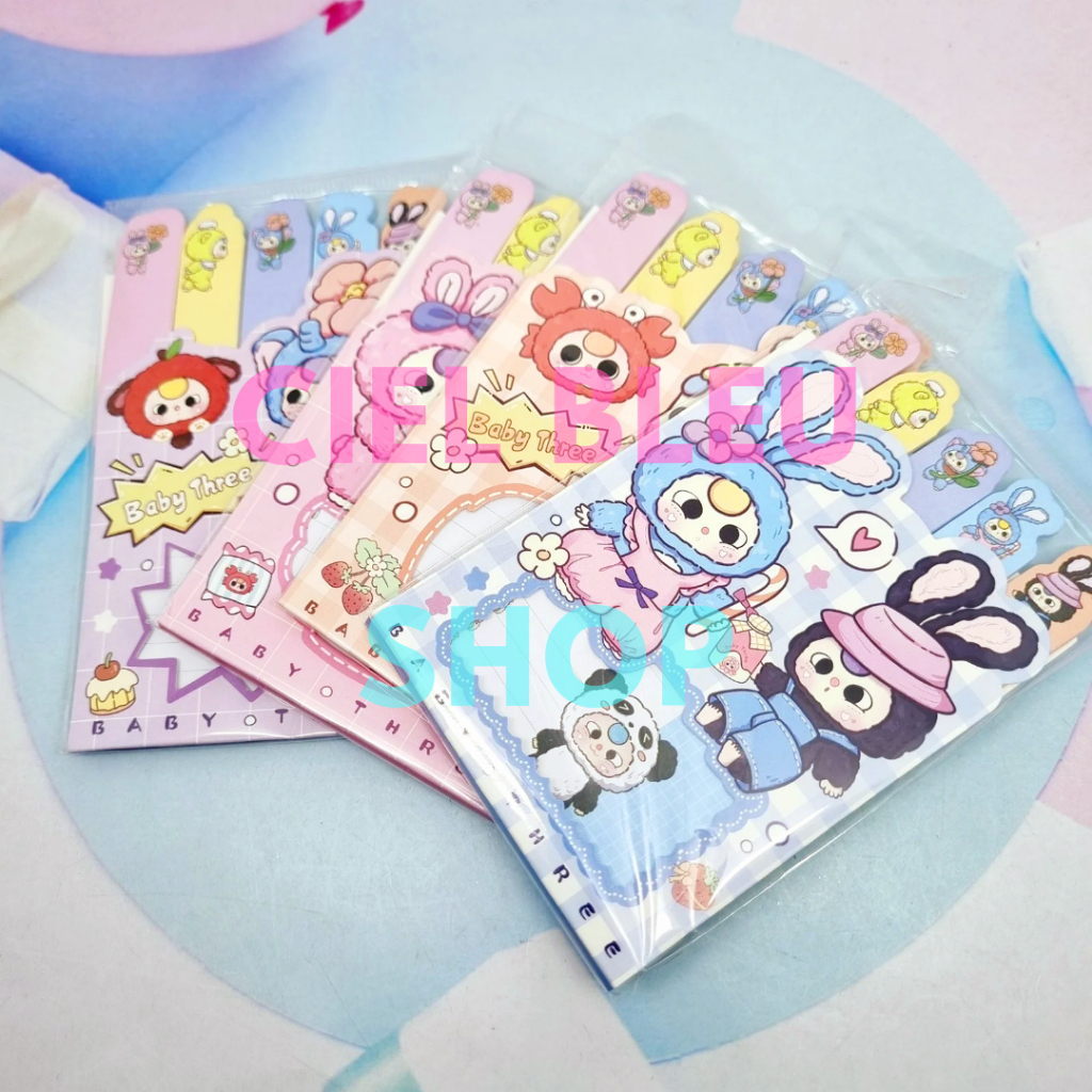 

Pembatas Stiker + Memo Motif Bayi Warna Premium
