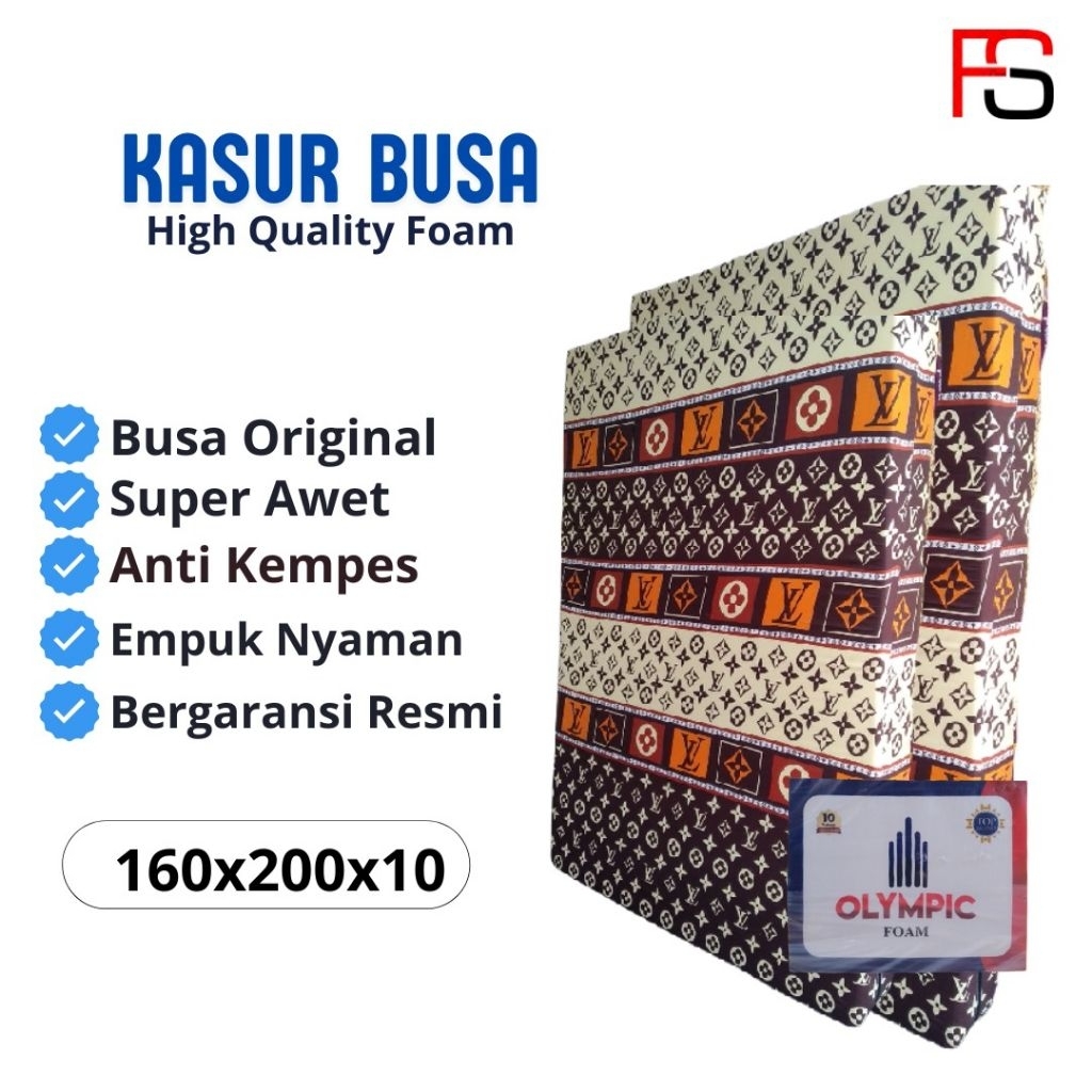 Kasur lantai busa Olympic Ketebalan Premium Awet Praktis Garansi Ukuran 160x200x10