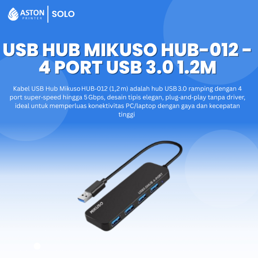 USB Hub Mikuso HUB-012 - 4 Port USB 3.0 1.2M